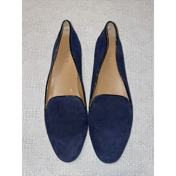 J. Crew Women’s Casual Flats Size 10 M Navy Blue Suede Going Out Party - Picture 4 of 12